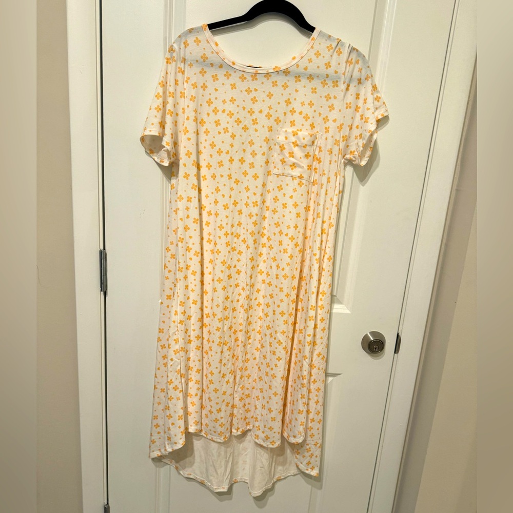 LuLaRoe Carly Dress White and yellow